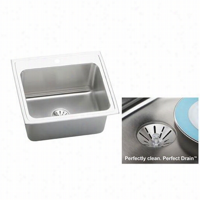 Elkay Dllr252210pd Gourmet 25"" X 22"" Perfect Drain Single Basin Kitchen Sink With 10-1/8"" Bowl Depth