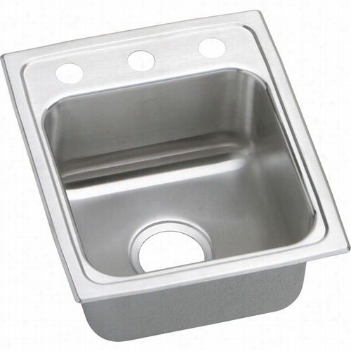 Elkay Lrad151745 Gourmet 4-1/2"" Self Rimming Single Basin Drop In Kitchen Sink In Ustrous Highligghted Satin