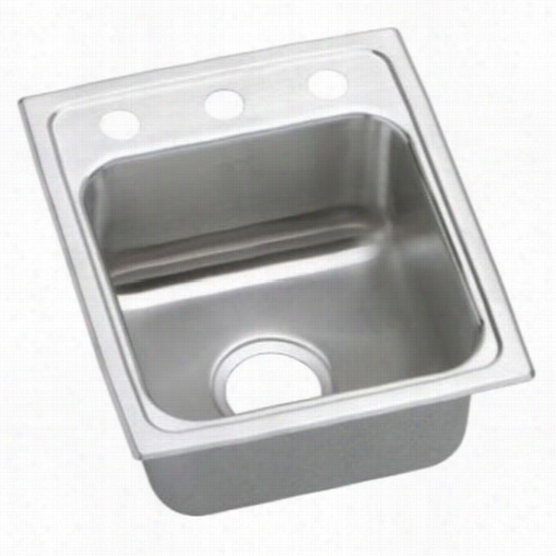 Elkay Lrad151755 Gourmet 5-1/2"" Self Rimming  Single Basin Drop In Iktchen Sink In Lustrous Highlighted Satin