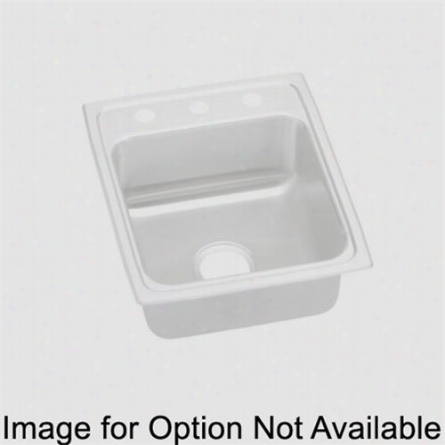 Elkay Lrad172060os4lustertone 6"" Drop In Single Bowl 4 Hole Stainless Steel Sink