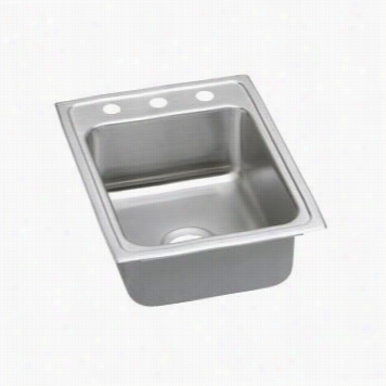 Elkay Lrad17226 Lustertone 17"&qu Ot; X 22"" Single Basin Kitchen Sink With 6-1/2"" Bowl Depth