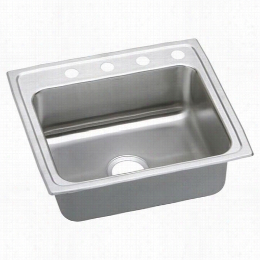 Elkay Lrad221940 Gourmet Lustertone Stainless Steel 22"&q Uot; X 19-1/2"" X 4"" Single Bowl Top Mount Sink