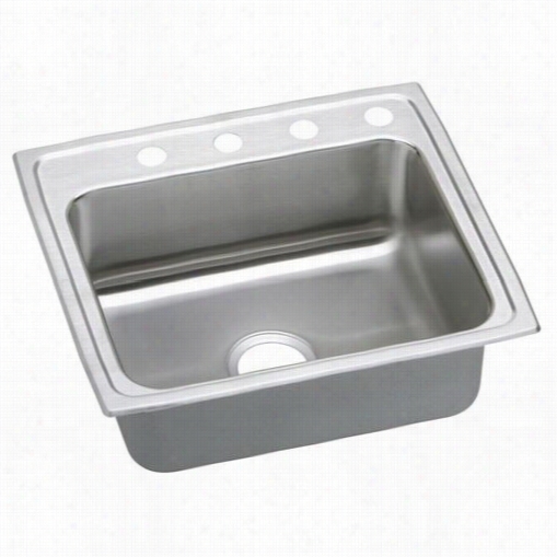 Elkay Lrad221960 Gourmett Lustertone Sgainless Steel 22"" X 19-1/2"" X 6"" Single Bowl Top Mount Sink