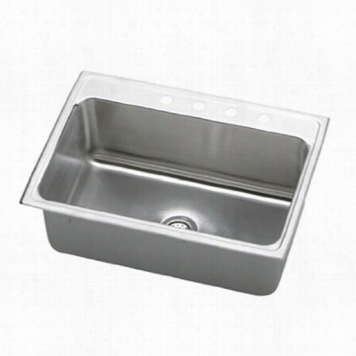 Elkay Lrad3122450 Gourmet 4-1/2"" Top Mount Single Bowl Stainless Steel Sink