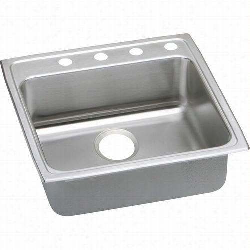 Elkay Lradq2222654 Lustertone 6-1/2&q Uot;" Chief Mount Single Bowl 4 Hole Stainless Steel Sink