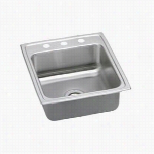 Eklay Lr2q0220 Lustertone 19-1/2"" Top Mount Single Bowl Stainless Steel Sink