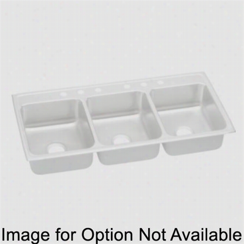 Elkay Ltr5422103 Lh Stertone 53&quo;" Top Mount Triple Bowl 3 Hole Stainnless Steel Sink