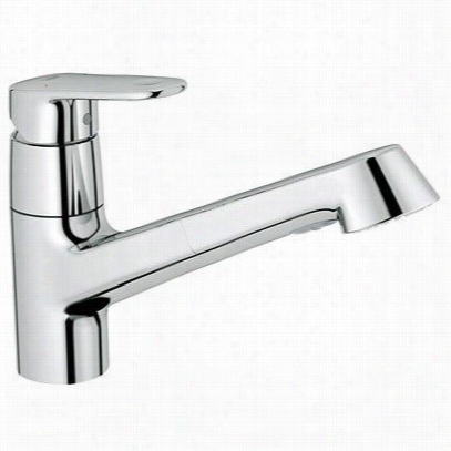 Grohe 322946 Europlus Single Handle Kkitchen Faucet With Contest Out Spray