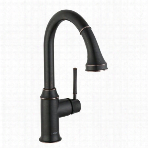 Hansgrohe 04215921 Talis C 1.5 Gpm Higgh Arch Spout Single Hole Kitchen Faucet In Rubbed Bronze With Pull Dkwn Ttwo Spray