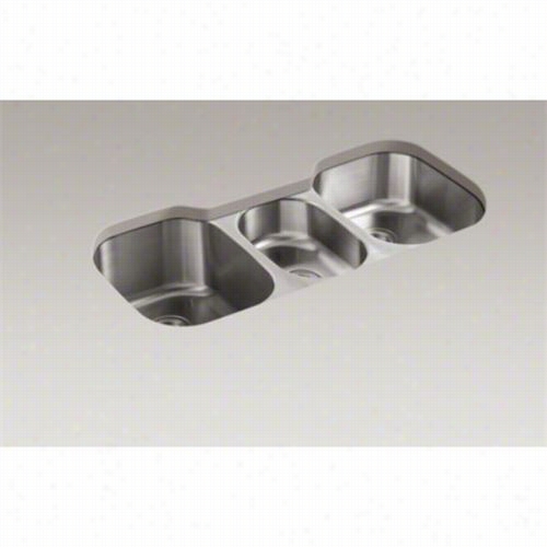 Kholer K-3166 Undertone Undermount Triple Bowl Kitchen Sink