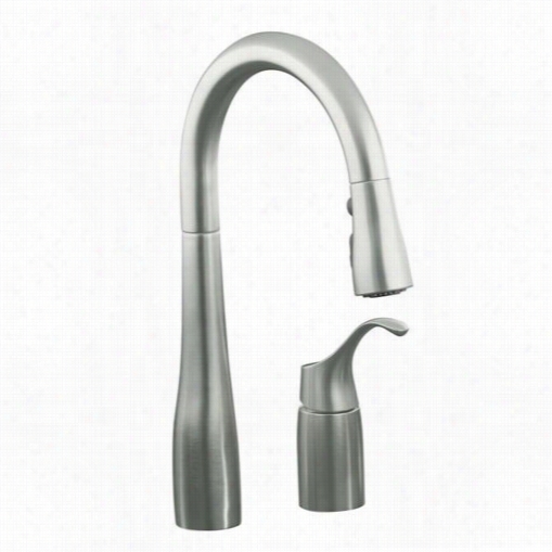 Kohler K-649 Simplic 2 Holes Kithen Faucet With Pull-down Swing Spout