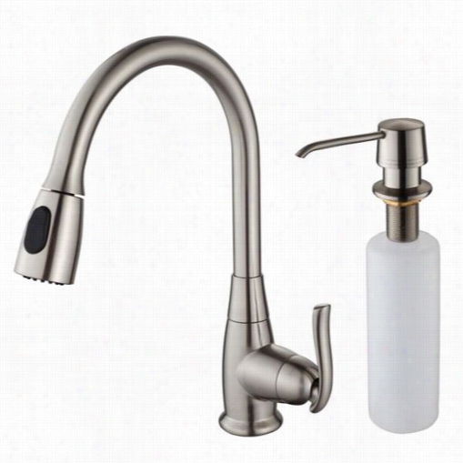 Kraus Kpf-2230-ksd-30sn Singl Elever Pull Out Kitchen Faucett Abd Soap Dispenser Ins Atni Nick El