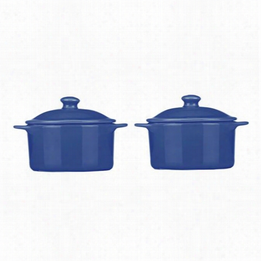 Mario Batali 826896 Cobalt Round Casserole - Set Of 2