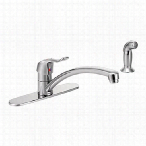 Moen 8717 M-bition Sinlge Handle High Arc Kitchen Faucet In Chrome With Side Spray