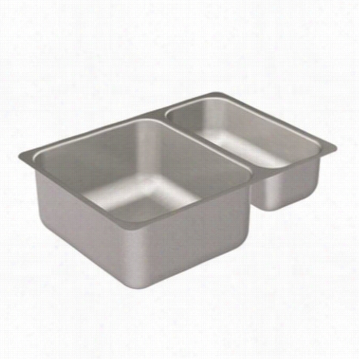 Moen G20273 2000 Series 24-3/4""l X 18""w X 7-1/2" ;"d Drop Ind Ouble Basin Kitchen Depress