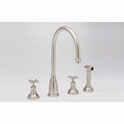Rohl U.4735x-2 Perrin An Rowe Lead Free  Compliant 4 Hole C Spout Kitchen Faucet Witih Cross Handles