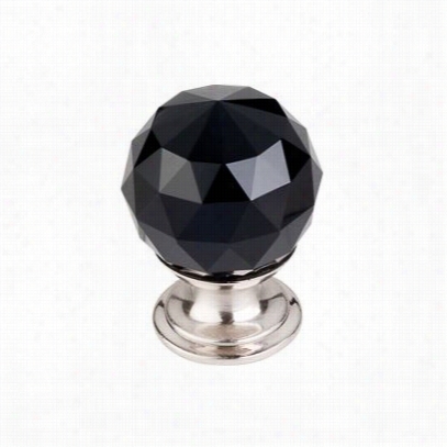 Top Knobs Tk115bsn Crystal 1-1/8&quott;" Black Crystal Knob With Brushed Satin Nickel Base