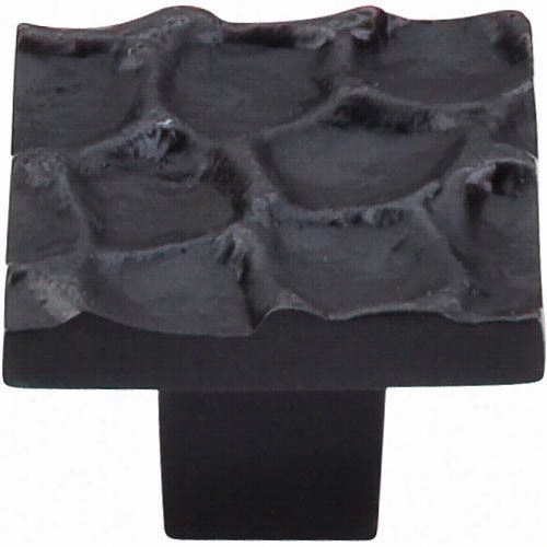 Top Knobs Tk301cb Cobblestoe Medium Square Knob In Cooal Black