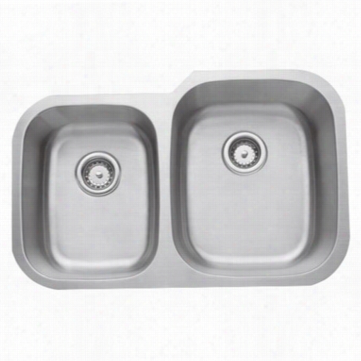 Wells Sinkware Cmu321-79-16 Craftsmen  32-1/8"" X 20-5/8"" X 9"" 16 Gauge Doubel-bowl Topmount Stainlesss Teel Sink