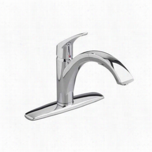 Ameircn Standard 4101.1-0.002 Arch Pull Out Kitchen Faucet In Chrome With Lever Handle