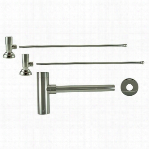 Barclay I5540r-pn Lavatory Supply Violin  In P0lisehd Nickel With Trap And Rounr Handel Stops