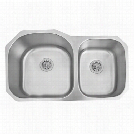 Barclay Kssdb2524-ss Laredo 34&q Uot;" Double Bowl Kitchen Sink In Stainless Hardness