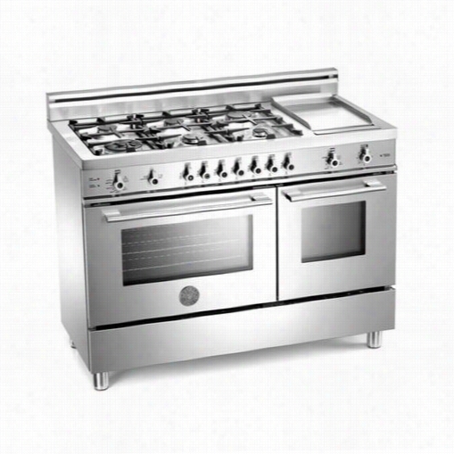 Bertazzoni Pro486ggasx Pro 48"quot; Gas Class In Stainless With 6 Brass Ubrners And Griddle