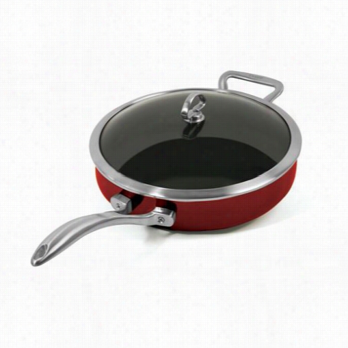 Chantal 834-260-re Copper Fusion Chili Red 11"" Saute Skillet With Glass Lid