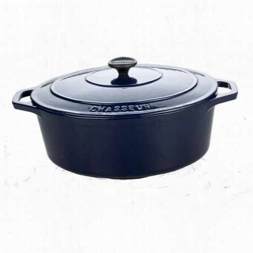 Chasseur Ci_3733_bl____ci_170 16"" X 10"" Cast Iron Oval Casesrle In Blue With Lid