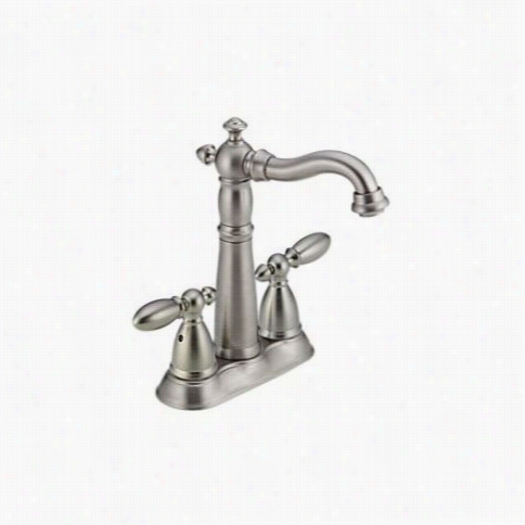 Delta 2155-ss-dst Victorian Two Andle Bar/prep Faucet In Stainless