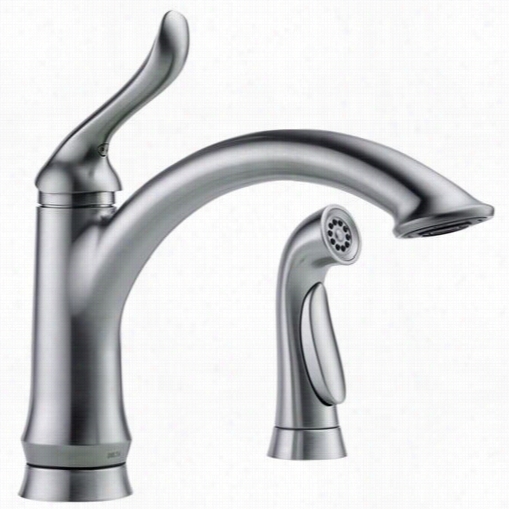 Delta 4453-ar-dst Linden 21-1/2"" Side Spray Kitchen Faucet With Diamond Seal Technology