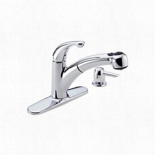 Delta 467-sd-dst Palo 1 Handle Pull Out Kiitchen Faucet With Soap Dispenser In Chrome