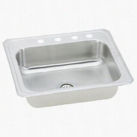 Elkay Cr25214 Celebrity  25"" Top Mount Single Bowl  Hole Stainless Steel Sink