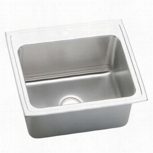 Elkay Dlrq2522101 Lustertone  25"" Top Mount Single Bowl 1 Ol Stainless Steel Sink