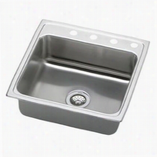 Elkay Lr2220 Lustertone 2 2"" Top Mount Single Bowl Unsullied Steel Sink