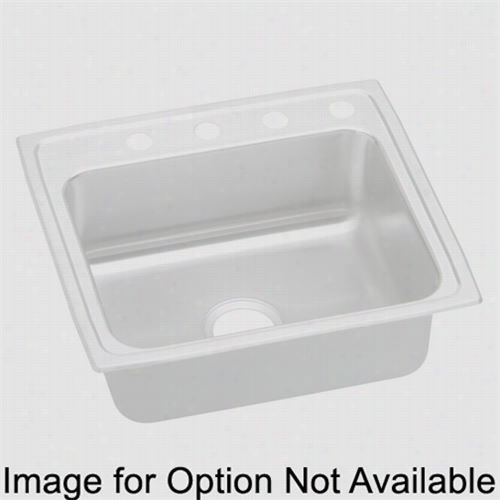 Elkay Lrad2521555 Lustertone 5-1/2 "" Top Mount Single Bowl 5 Hole Stainless Steel Sink