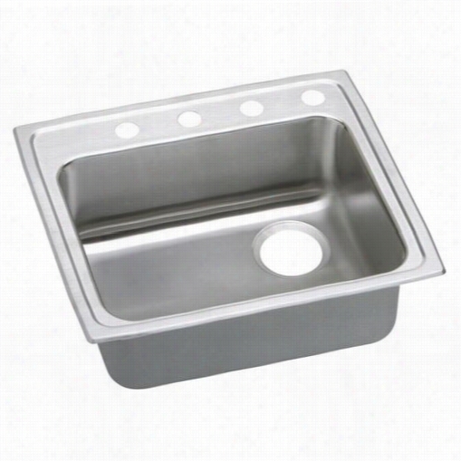 Elkay Lrad252160r4 Lustertone 21-1/4&quuot;" Rise Aloft Mount Single Bowl 4 Holer Ight Drain Stainless Steel Sink