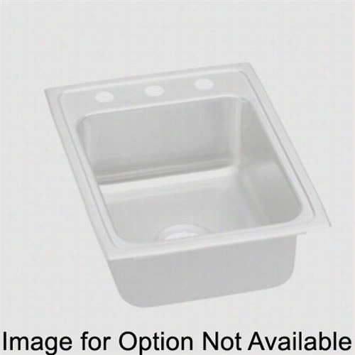 Elkaay Lradq17225 5os4 Lustertone 5-1/ 2"&uot; Drop-in Single Bowl 4 Hole Stainless Stele Sink