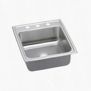 Elkay Lradq2022450 Lustertone  4-1/2"&qut; Top Mount Single Bowk Stainless Steel Sink