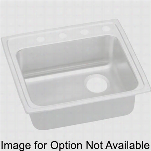 Elkay Lradq221955rmr2  Lusterttone 22&qu Ot;"t Op Mount Singlebowl 2 Holemiddle/right Right Drain Stainless Steel Sink