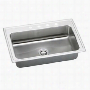 Elkay Lrsq33220 Lustertone 33&quo T;"t Op Mount Single Bowl Stainless Steel Sink