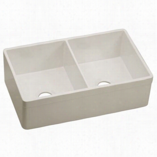 Elkay Swuf32189bi Fine Fireclay 33"" X 20"" X 9"quot; Double Bowl Undermount Kitchen Sink