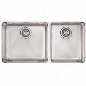 Franke Kbx12034 Kubu S Double Bowl Sink Under  Rise 28-1/4"" ; X 15-3/4"" Boxed