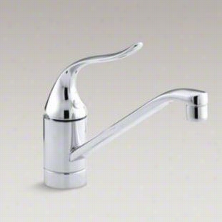 Kkhler K-15175-p-cp Coralais 1 Hole Kitchen Faucet With 8-1/2"" Spout, Ground Joints Aand Lever Handle