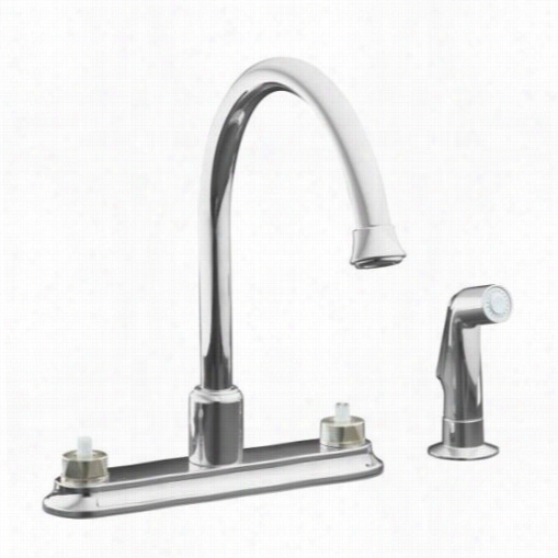 Kohler K-15889-k-cp Coralais Decorator Kitchen Sinm Faucet With 9"" Spot And Sidespray Requires Handles