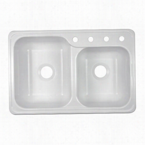 Lyons Industries Dks Gourmet Choice Double Offset Basin Acrylic Kitchen Sink