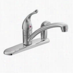 Moen 7434 Chateau Single Lever Handle Kitchen Faucet With Match Finish Protege Take ~s Spray In Deck Plate