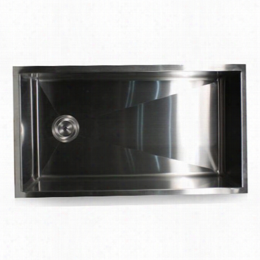 Nantucket Sinks Zr3218-osd Pro Succession 32"" Large Erctangle Single Bowl Undermount Small Radius Staiinless Steel Kitchen Sink Attending Offset Drain