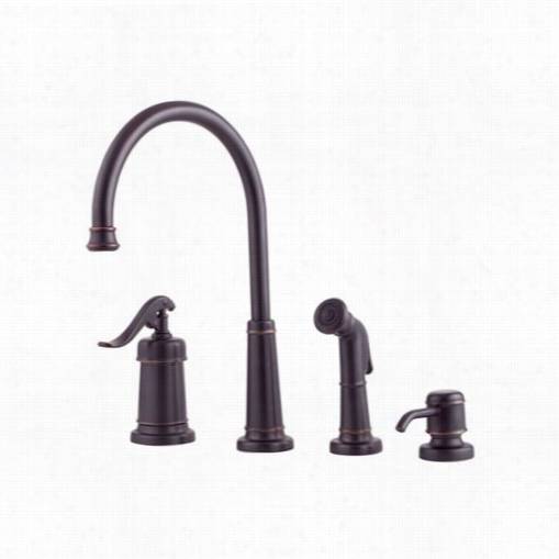 Pfister Gt26-4ypy Ashfield 4 Hole Kitchen Faucet In Tusca Nbronze