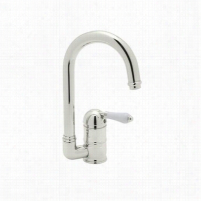 Rohl A3606-6.5lmpn-2 Countryy Kitchen Single Lever &quof;"c"" Spout Bar Faucet In Polished Nivkel